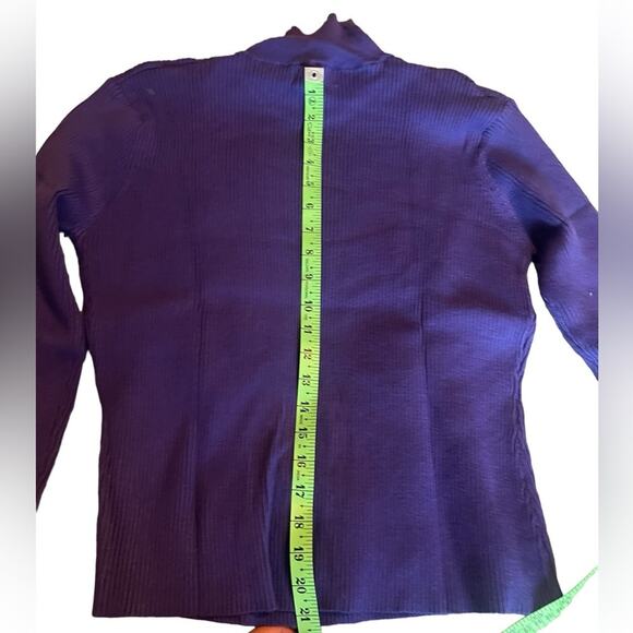 NWT RIHOAS The Solid Mock Neck Knit Top - Purple Medium - Picture 9 of 11